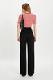 Pantalon piaf en crêpe envers satin Noir vue portée de dos