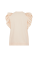 Short-sleeved sweater with ruffles Vanilla back view