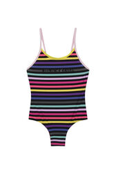 Maillot de bain une pièce fille rayé Multico vue de face