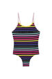 Striped Girl One Piece Swimsuit Multico front view
