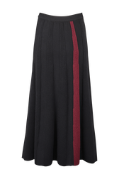 Women Two-Tone Godet Skirt Black front view