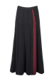 Jupe godet longue laine bicolore femme Noir vue de face