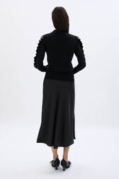 Sweater with ruffle detail Black back worn view