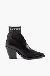 Boots rykiel cuir et maille lurex Noir vue de face