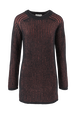 Robe courte lurex femme Raye noir/bronze vue de face