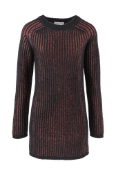Robe courte lurex femme Raye noir/bronze vue de face