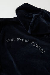 Velvet Girl Zipped Hoodie Black details view 2