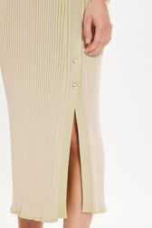 Ribbed midi skirt Green details view 1