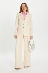 Veste tailleur à rayures Pinstripes Ecru/rose vue de détail 2