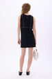 Trompe l'oeil sleeveless dress Black back worn view
