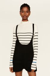 Robe courte sans manches maille milano femme Noir vue portée de face