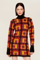 Robe courte col roulé Mai 68 femme Multico crea vue portée de face