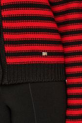 Cardigan Big Poor Boy rayé femme Raye noir/rouge vue de détail 2