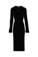 Long-Sleeved Dress with Rhinestone Fastenings Black front view