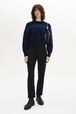 Pantalon coupe cigarette en laine froide Noir vue portée de face