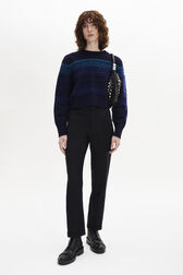 Pantalon coupe cigarette en laine froide Noir vue portée de face