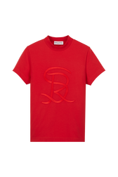 T-shirt jersey de coton femme Rouge vue de face