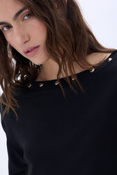 Studded collar top Black details view 1