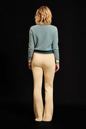 Women Houndstooth Sweater Baby blue back worn view