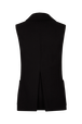 Wool Double-Breasted Longline Sleeveless Waistcoat Black back view