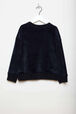 Sweat fille velours Noir vue de dos