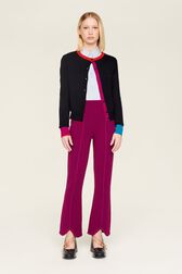 Cardigan laine colorblock femme Bleu nuit vue de détail 1