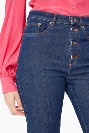Jean taille haut en denim stretch Baby blue vue de détail 2