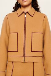 Veste double face laine femme Beige vue de détail 1
