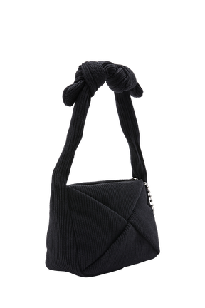 Camera Demi-Pull medium knit bag Black back view