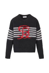 Pull mohair brossé SR femme Noir vue de face