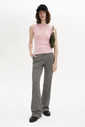 Sleeveless Crew-Neck Jumper Pink front worn view