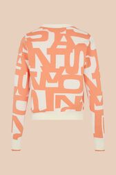 Pull coton motif graphique femme Orange vue de dos