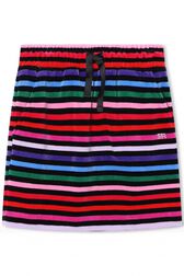 Striped Velvet Skirt Multico striped front view