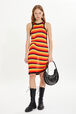 Short striped tank dress Orange front worn view