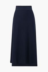 Milano Knit Mid-Length Skirt Black front view
