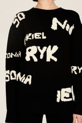 Pull grunge laine logo Sonia Rykiel femme Noir vue de détail 2