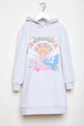 Robe à capuche fille molleton Gris vue de face
