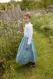Gingham Girl Long Skirt Green back worn view