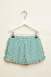 Short fille vichy Vert vue de dos