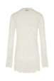 Robe courte rayures ajourées femme Raye ecru/blanc vue de dos
