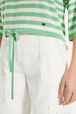 Striped short-sleeved sweater Striped anise/white details view 1
