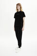 Women Velvet T-shirt Black details view 2