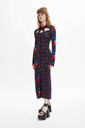 Robe longue viscose motif cerise femme Multico crea cerises vue de détail 1