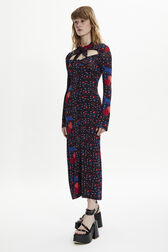 Women Cherry Print Viscose Maxi Dress Multico crea cherries details view 1