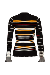 Long-Sleeved Crew-Neck Jumper Black/ecru back view
