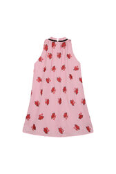 Girl Long Sleeveless Dress Pink back view