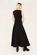 Robe longue bicolore femme Noir vue portée de dos