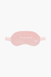 Masque de nuit velours femme Rose vue de face