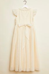 Robe longue à volants fille Blanc vue de dos