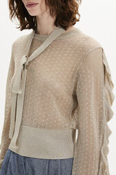 Long-Sleeved Pussybow Blouse Gold details view 2